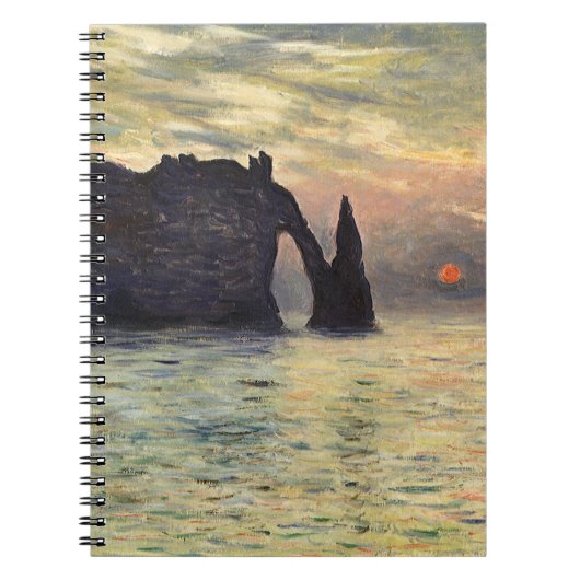 The Cliff Etretat, Sunset by Claude Monet Notitieboek (Voorkant)