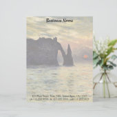 The Cliff Etretat, Sunset by Claude Monet Persoonlijk Briefhoofd (Staand voorkant)