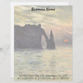 The Cliff Etretat, Sunset by Claude Monet Persoonlijk Briefhoofd (Voorkant / Achterkant)