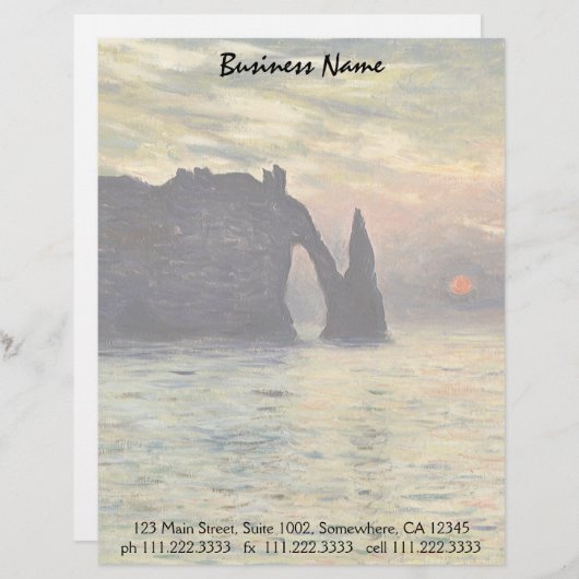 The Cliff Etretat, Sunset by Claude Monet Persoonlijk Briefhoofd (Voorkant / Achterkant)