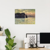The Cliff Etretat, Sunset by Claude Monet Poster (Thuiskantoor)
