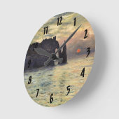 The Cliff, Etretat, Sunset by Claude Monet Ronde Klok (Hoek)