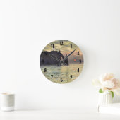 The Cliff, Etretat, Sunset by Claude Monet Ronde Klok (Huis)