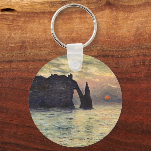 The Cliff Etretat, Sunset by Claude Monet Sleutelhanger (Voorkant)