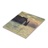The Cliff Etretat, Sunset by Claude Monet Tegeltje (Zijkant)