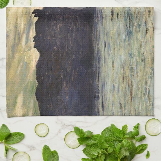 The Cliff Etretat, Sunset by Claude Monet Theedoek (Gevouwen)