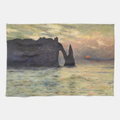 The Cliff Etretat, Sunset by Claude Monet Theedoek (Horizontaal)