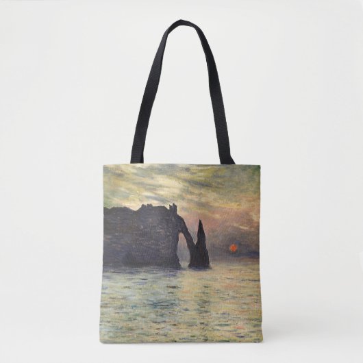 The Cliff Etretat, Sunset by Claude Monet Tote Bag (Voorkant)