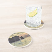 The Cliff Etretat, Sunset by Claude Monet Zandsteen Onderzetter (Zijkant)