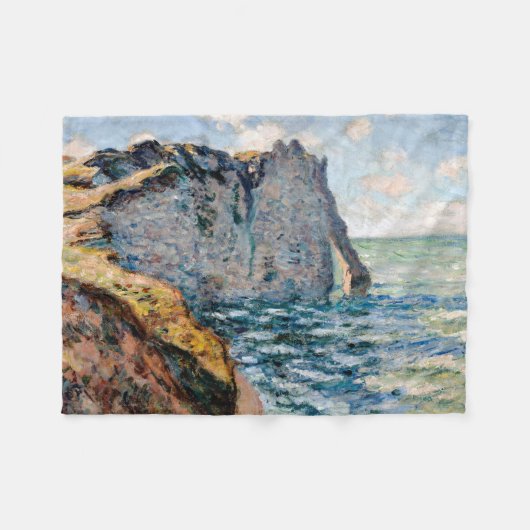 The Cliff of Aval, Monet Fleece Deken (Voorkant (Horizontaal))