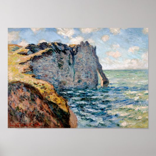 The Cliff of Aval, Monet Poster (Voorkant)