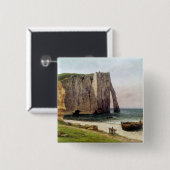 The Cliffs at Etretat, 1869 Vierkante Button 5,1 Cm (Voorkant /achterkant)