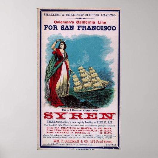 The Clipper Ship - Syren Poster (Voorkant)
