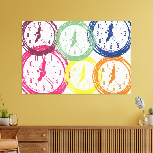 The Clock Canvas Afdruk (Insitu (Woonkamer))