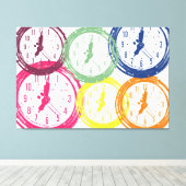 The Clock Canvas Afdruk (Insitu (Houten vloer))