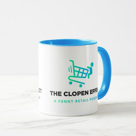 The Clopen Effect - Black Logo Two-Tone Coffee Mug Mok (Voorkant rechts)