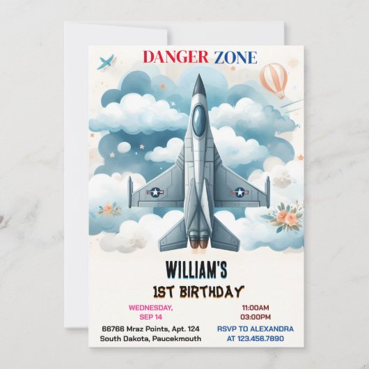 The Cloud 9 Fly Schattige Sky Joy Vliegtuig 1e Ver Kaart (Voorkant)