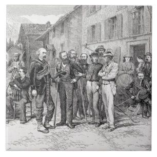 The Club Room of Zermatt in 1864, uit 'The Ascent' Tegeltje