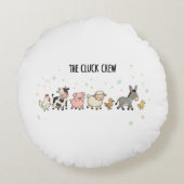 "The Cluck Crew" Rond Kussen (Achterkant)
