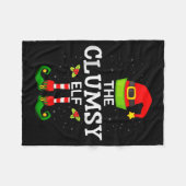 The Clumsy Elf Christmas Family Matching Pajama  Fleece Deken (Voorkant (Horizontaal))