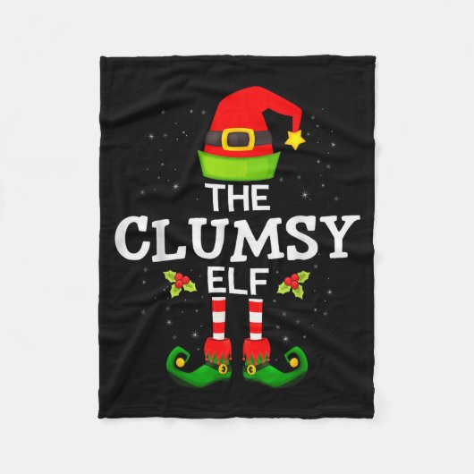 The Clumsy Elf Christmas Family Matching Pajama  Fleece Deken (Voorkant)