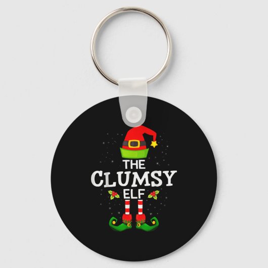 The Clumsy Elf Christmas Family Matching Pajama Sleutelhanger (Voorkant)