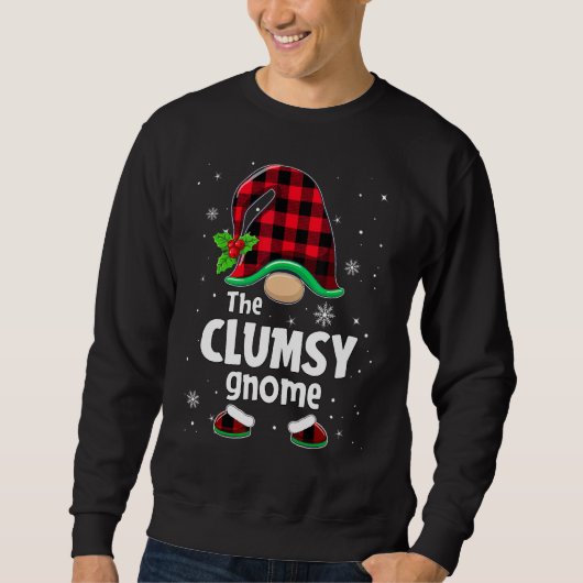 The Clumsy Gnome Buffalo Plaid Christmas Matching  Trui (Voorkant)