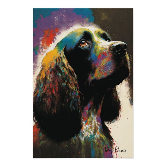 The Cocker Spaniel Dog - Composition 010 Perfect Poster (Voorkant)