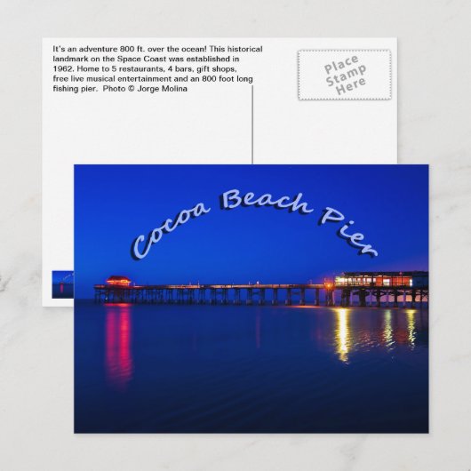 The Cocoa Beach Pier, Cocoa Beach, Florida, VS Briefkaart (Voorkant / Achterkant)