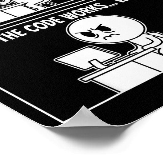 The Code Doesn't Work Funny Programmer Computer En Poster (Hoek)