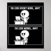 The Code Doesn't Work Funny Programmer Computer En Poster (Voorkant)