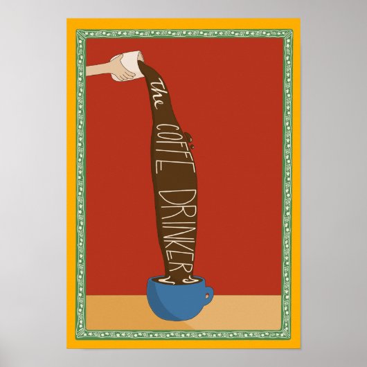 The Coffe Drinker - Illustration Poster (Voorkant)