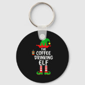 The Coffee Drinking Elf Matching Family Christmas Sleutelhanger (Voorkant)