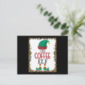 The Coffee Elf Leopard Elf Christmas Gift Briefkaart (Staand voorkant)