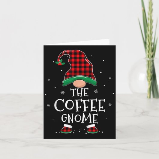 The Coffee Gnome Xmas Family Matching Plaid Christ Kaart (Voorkant)