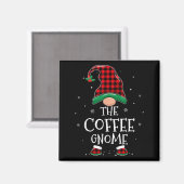 The Coffee Gnome Xmas Family Matching Plaid Christ Magneet (Voorkant / Achterkant)