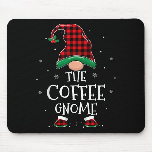The Coffee Gnome Xmas Family Matching Plaid Christ Muismat (Voorkant)