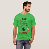 The coffee in my blood vintage t-shirt (Voorkant volledig)
