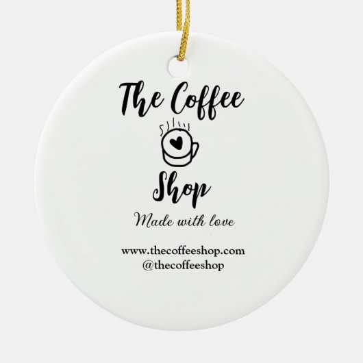 The coffee shop and website social media business  keramisch ornament (Voorkant)