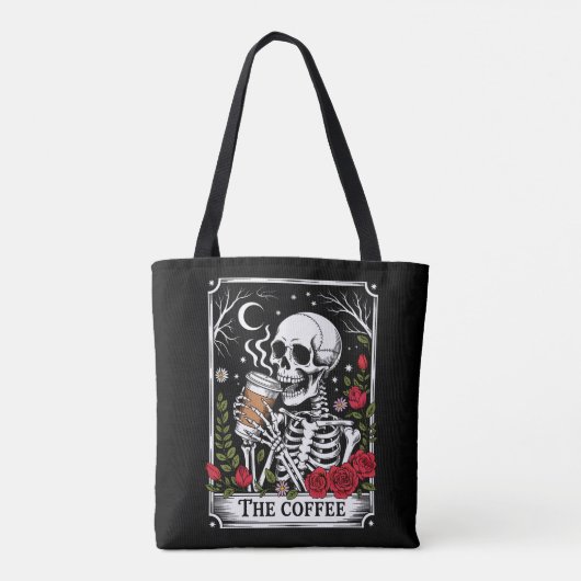 The Coffee Witchy Vibes Tote Bag – Magical Goth  (Achterkant)