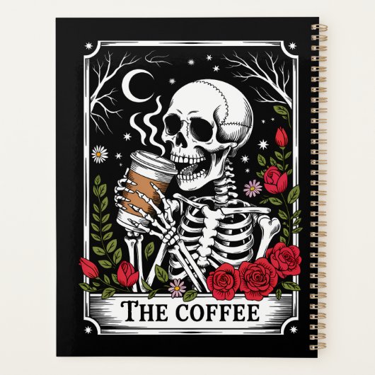 The Coffee Witchy Vibes Tote Bag – Magical Goth Planner (Achterkant)