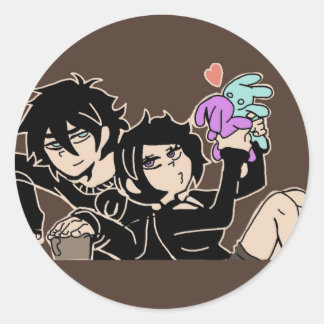 The coffin of andy and leyley  ronde sticker