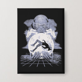 The Collapse - Techno-Dystopian Streetwear Ontwerp Button