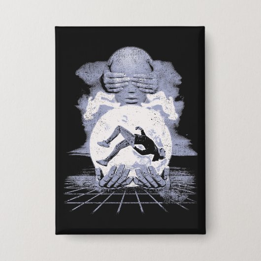 The Collapse - Techno-Dystopian Streetwear Ontwerp Button (Voorkant)