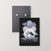 The Collapse - Techno-Dystopian Streetwear Ontwerp Button (Voorkant / Achterkant)