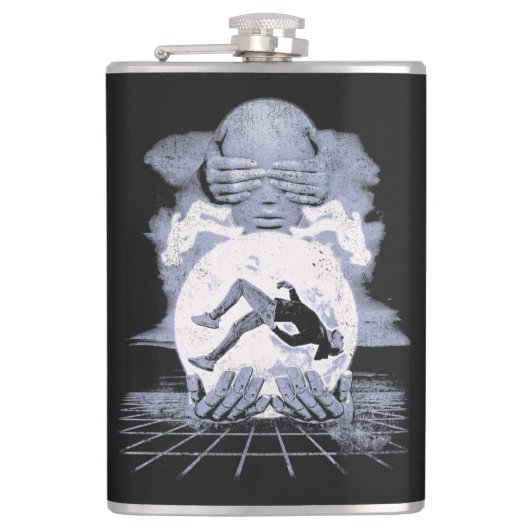 The Collapse - Techno-Dystopian Streetwear Ontwerp Heupfles (Voorkant)