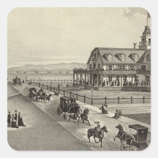 The Colorado House, Ocean Beach, NJ Vierkante Sticker (Voorkant)