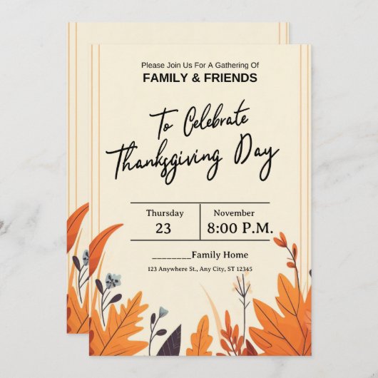 THE COLORFUL AUTUMN SEASON AND THANKSGIVING KAART (Voorkant / Achterkant)