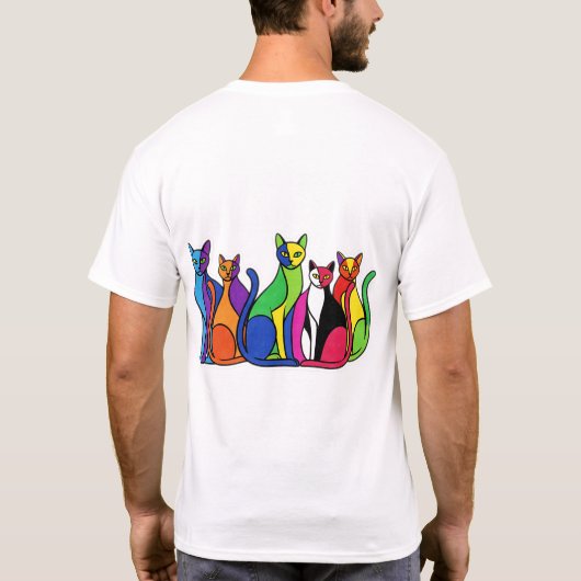 The Colorful Cat Party T-shirt (Achterkant)