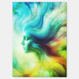 The Colorful Wispy Angel on Front of a 'Fridge   Magneet